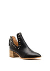 Unisa Muler Leather Stud Block Heel Boots, Black