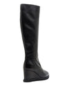 Unisa Leather Knee High Wedged Boot, Black
