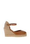Unisa Castilla Leather Espadrille Wedges, Tan