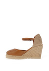 Unisa Castilla Leather Espadrille Wedges, Tan