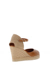 Unisa Castilla Leather Espadrille Wedges, Tan