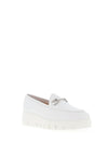 Unisa Famo Leather Platform Loafers, White