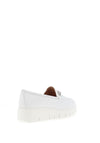 Unisa Famo Leather Platform Loafers, White