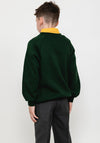 Be Were Plain V Neck Sweatshirt, Green
