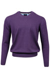 Andre Valencia Cotton V-Neck Sweater, Purple