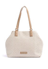 Valentino Handbags Daiquiri Woven Tote Bag, White & Camel