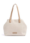 Valentino Handbags Daiquiri Woven Tote Bag, White & Camel