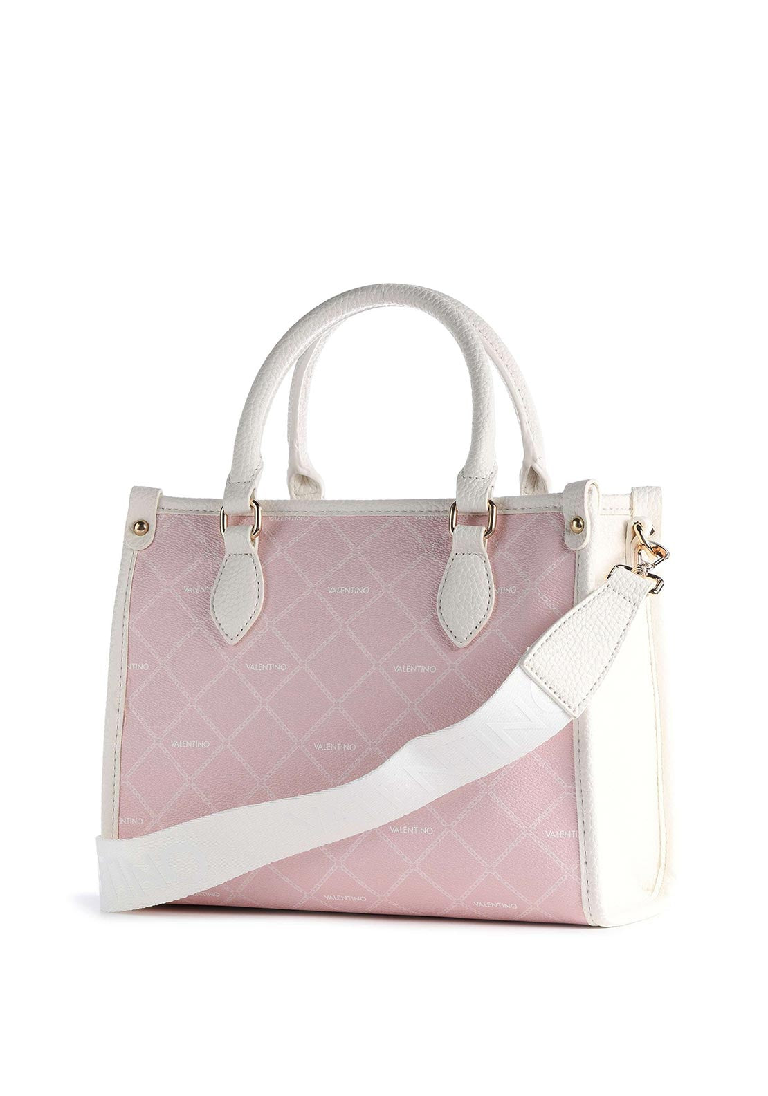 Valentino Handbags Bar Small Grab Bag, Pink & White
