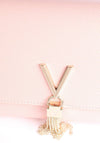 Valentino Bags Divina Textured Clutch Bag, Powder Pink
