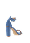 REDZ Suede Embellishment Heeled Sandals, Blue