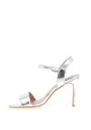 REDZ Metallic Heeled Sandals, Silver