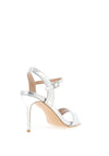 REDZ Metallic Heeled Sandals, Silver