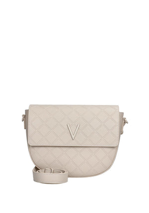 Valentino Handbags Half Moon Blush Debossed Crossbody Bag, Ecru