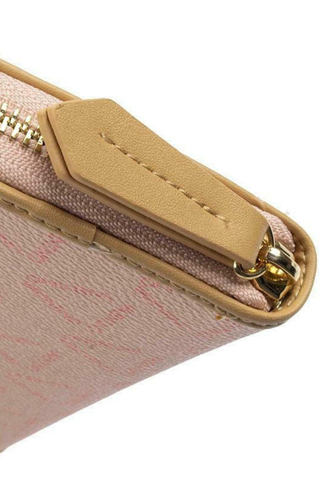 Valentino Handbags Liuto Logo Zip Around Purse, Pink Multi