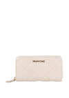 Valentino Handbags Ocarina Quilted Zip Around Purse, Stone