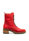 Valerias Leather Heel Boot, Burgundy