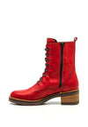 Valerias Leather Heel Boot, Burgundy