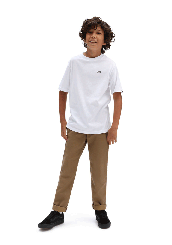 VANS Kids Left Chest Logo T-Shirt, White - McElhinneys