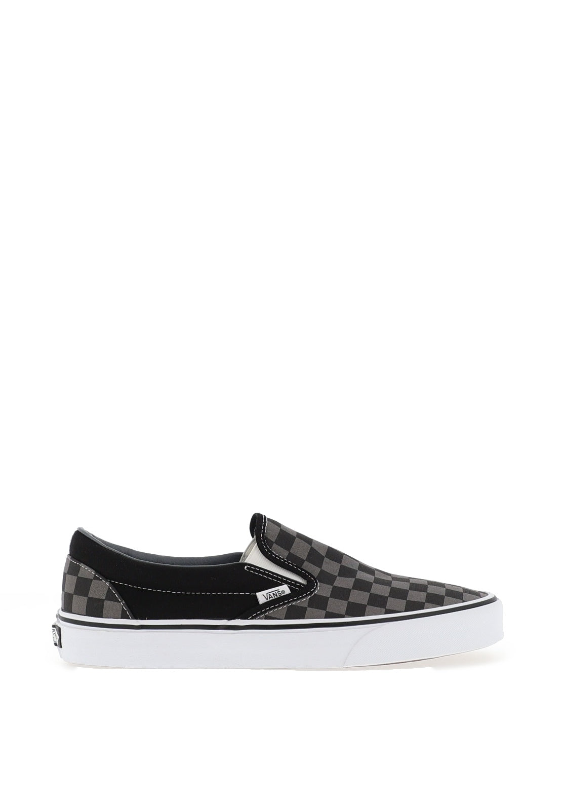 Vans Classic Checkerboard Slip on Trainer, Black & Grey