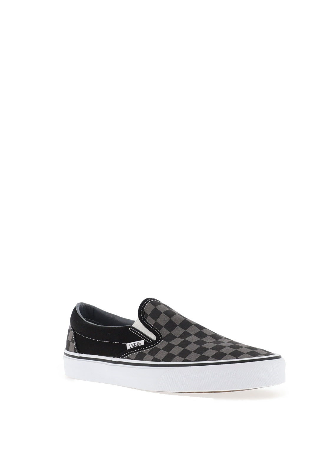 Vans Classic Checkerboard Slip on Trainer, Black & Grey
