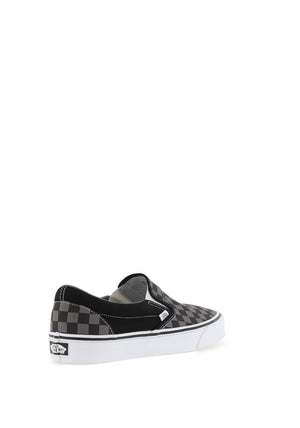 Vans Classic Checkerboard Slip on Trainer, Black & Grey