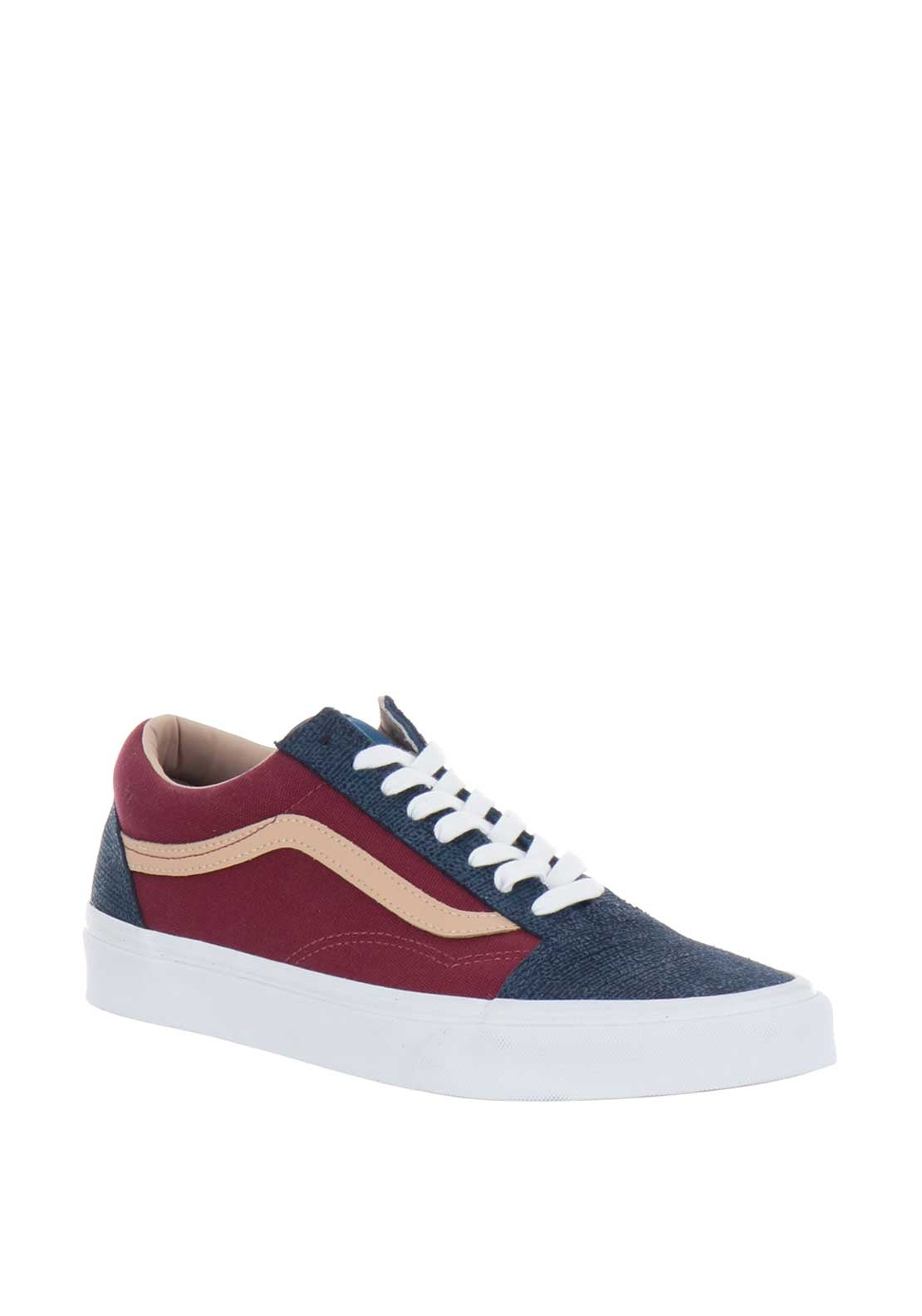 Vans Canvas Two Tone Old Skool Trainers, Wine