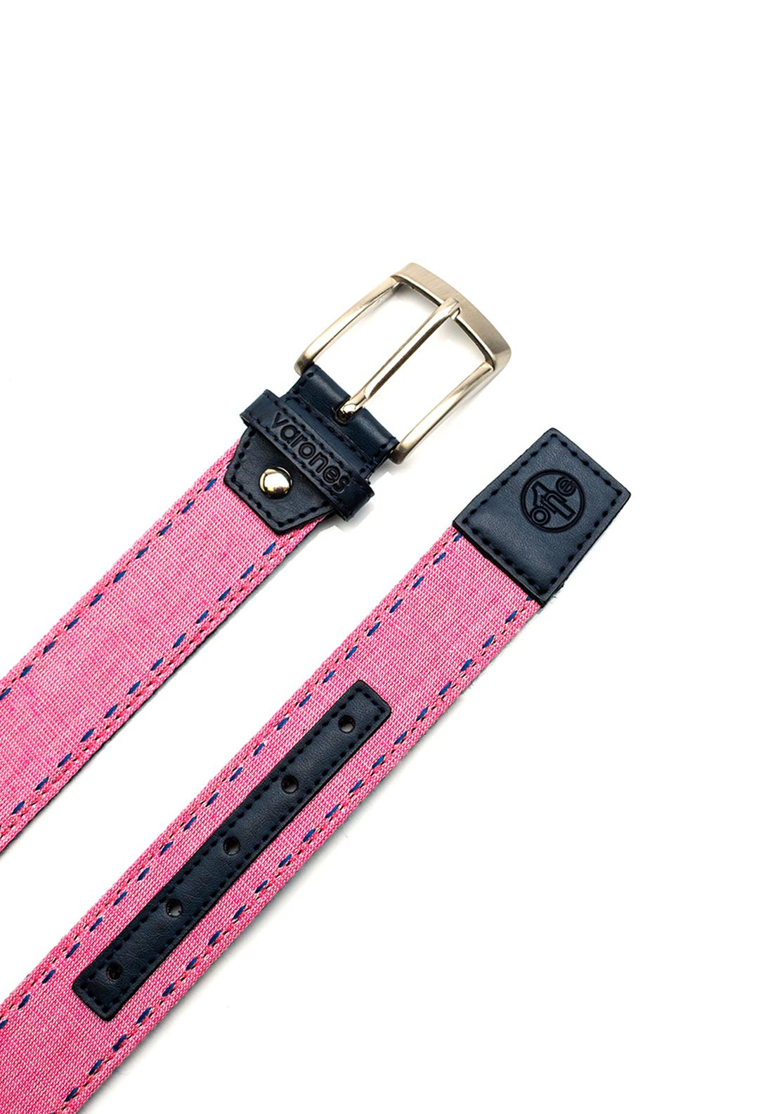 One Varones Stitch Effect Belt, Red