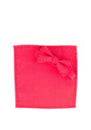 One Varones Stitch Linen Bow Tie and Handkerchief, Red