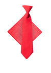 One Varones Stitch Effect Tie and Handkerchief, Red