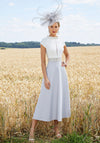 Veni Infantino for Ronald Joyce Embellished Dress, Ivory & Grey
