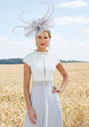 Veni Infantino for Ronald Joyce Embellished Dress, Ivory & Grey
