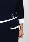 Veni Infantino Draped Ruffle Waist Midi Dress, Navy