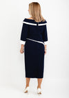 Veni Infantino Draped Ruffle Waist Midi Dress, Navy