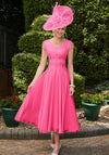 Veni Infantino Detailed Bodice Chiffon Full Skirt Dress, Pink