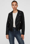 Vero Moda Kerri Faux Leather Biker Jacket, Black