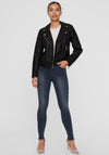 Vero Moda Kerri Faux Leather Biker Jacket, Black