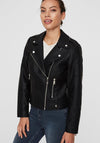 Vero Moda Kerri Faux Leather Biker Jacket, Black