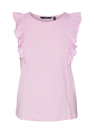 Vero Moda Emily Frill Top, Bonbon