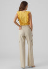 Vero Moda Emily Frill Top, Golden Cream