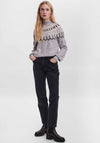 Vero Moda Simone Nordic Print Knit Jumper, Grey Multi