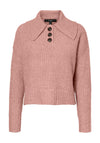 Vero Moda Daisy Collared Knit Crop Pullover, Pink