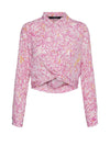 Vero Moda Macy Cropped Shirt, Pink Multi
