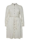 Vero Moda Curve Jade Striped Shirt Dress, Cream & Navy