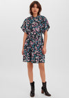 Vero Moda Abstract Print Dome Waist Mini Dress, Pink Teal Multi