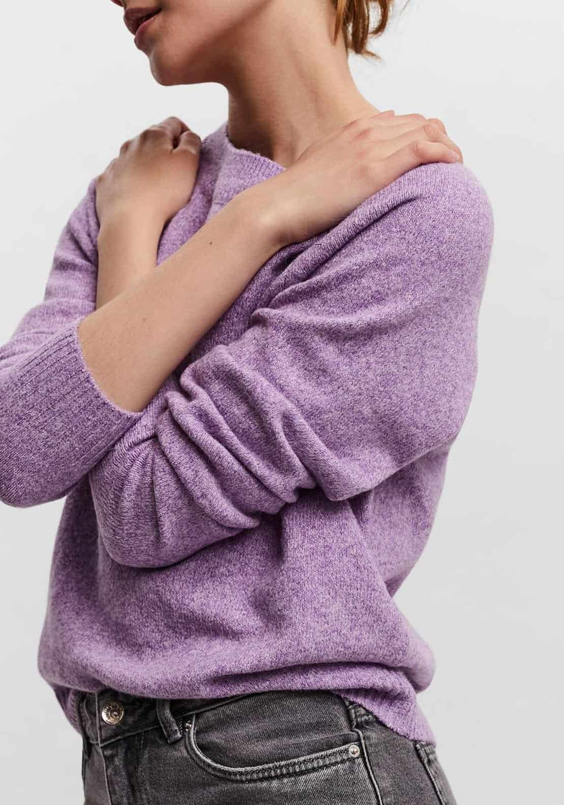 Vero Moda Doffy Soft Knit Jumper, Purple