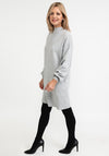 Vero Moda Nancy Relaxed Light Knit Jumper Dress, Light Grey