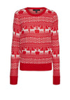 Vero Moda Fine Knit Festive Jumper, Red