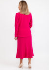 Via Veneto Panel Flared Midi Skirt, Fuchsia