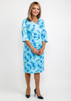 Via Veneto Floral Print Pencil Dress, Blue Multi