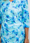 Via Veneto Floral Print Pencil Dress, Blue Multi